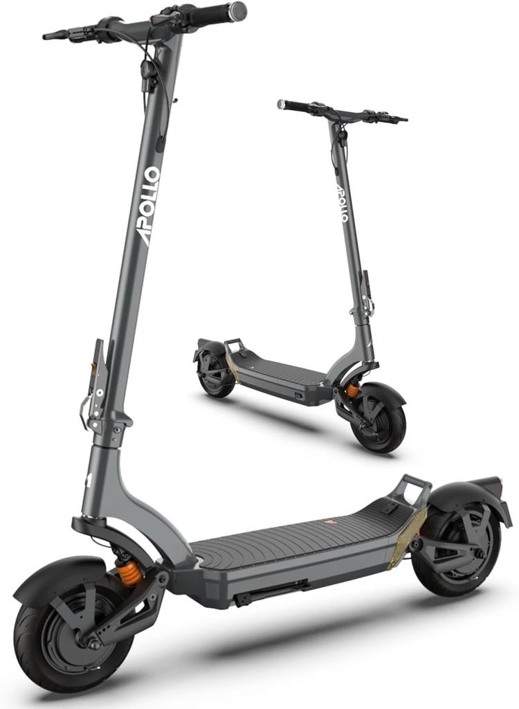 Apollo Electric Scooter for Adults (Go Model/City Model) with Dual 350-500W Motors, 28-32MPH Top Speed, Up to 30-43 Mile Range, Airflow Suspension, Self-Healing Tires  360° Lighting