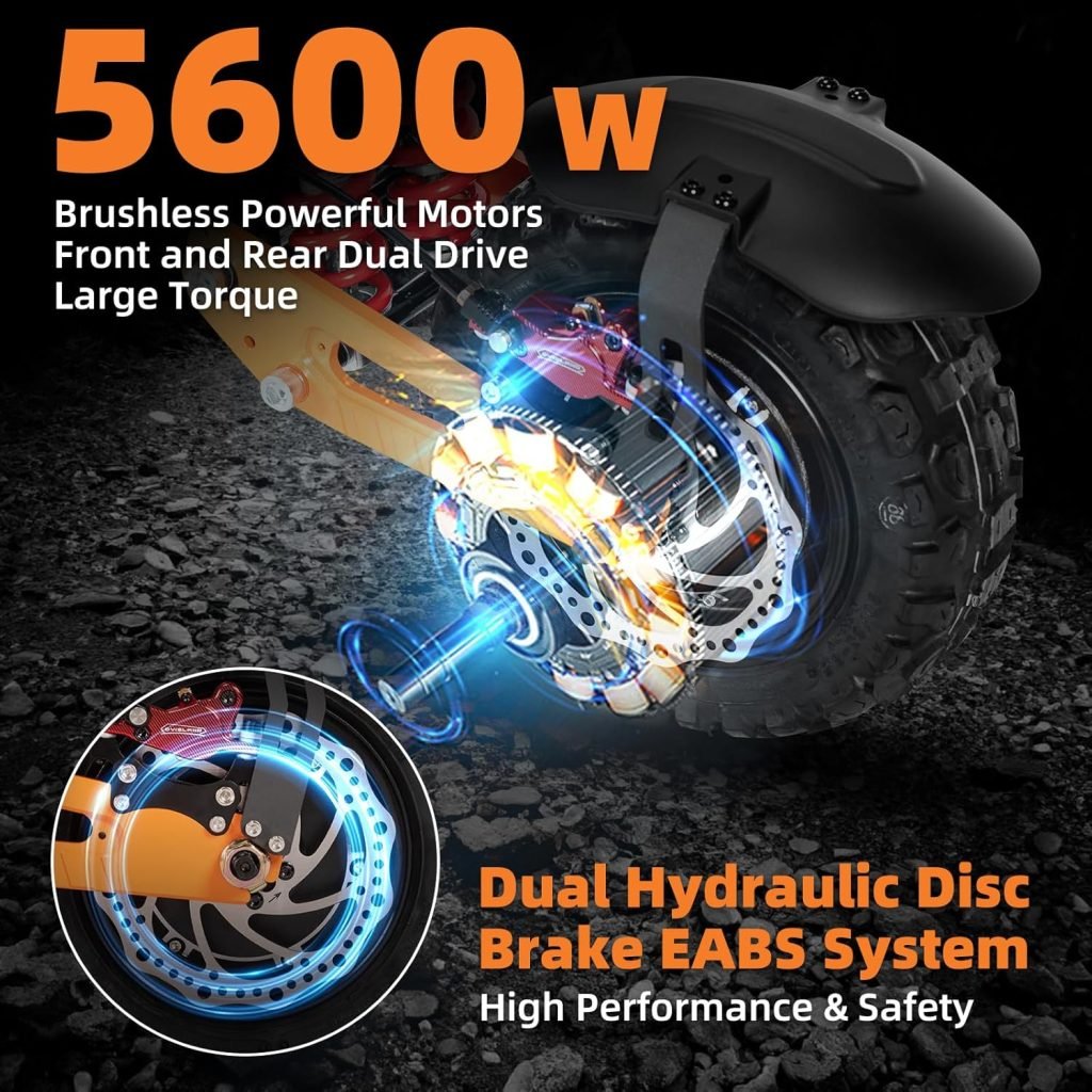 Electric Scooter for Adults 5600W Dual Motor Up to 52MPH, 60V 30Ah Battery Range to 60+ Miles, Fast E-Scooter with 11 inch Tubeless Off-Road Tires and a Removable Seat Electric Scooter for Adults 5600W Dual Motor Up to 52MPH, 60V 30Ah Battery Range to 60+ Miles, Fast E-Scooter with 11 inch Tubeless Off-Road Tires and a Removable Seat