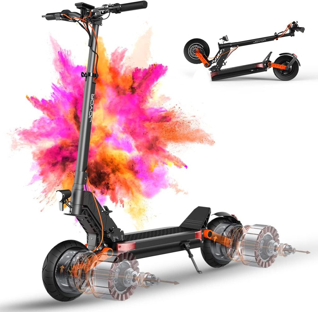 JOYOR Electric Scooter,2000W/800W Motor Scooter for Adults up to 37/31MPH  54/34 Miles Ranges,Shock Absorption 10 Tires Adults Electric Scooter