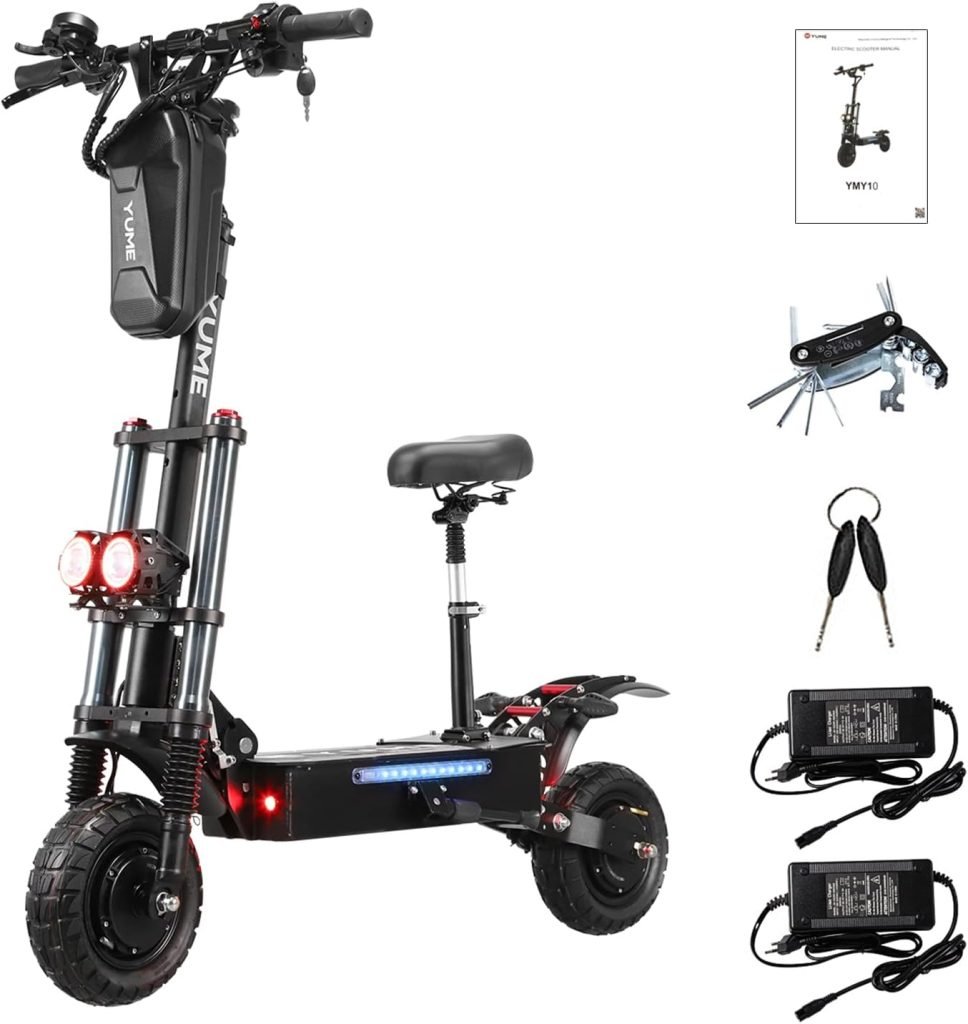 M YUME SCOOTER Y10 Adult Electric Scooter Double Suspensions Dual Motor 23.4AH Battery 52V 2400W 40 MPH 40 Miles Fast Sports Scooter 10 Off Road 330lbs Max Load Folding Scooter, UL-2272 Certified M YUME SCOOTER Y10 Adult Electric Scooter Double Suspensions Dual Motor 23.4AH Battery 52V 2400W 40 MPH 40 Miles Fast Sports Scooter 10 Off Road 330lbs Max Load Folding Scooter, UL-2272 Certified
