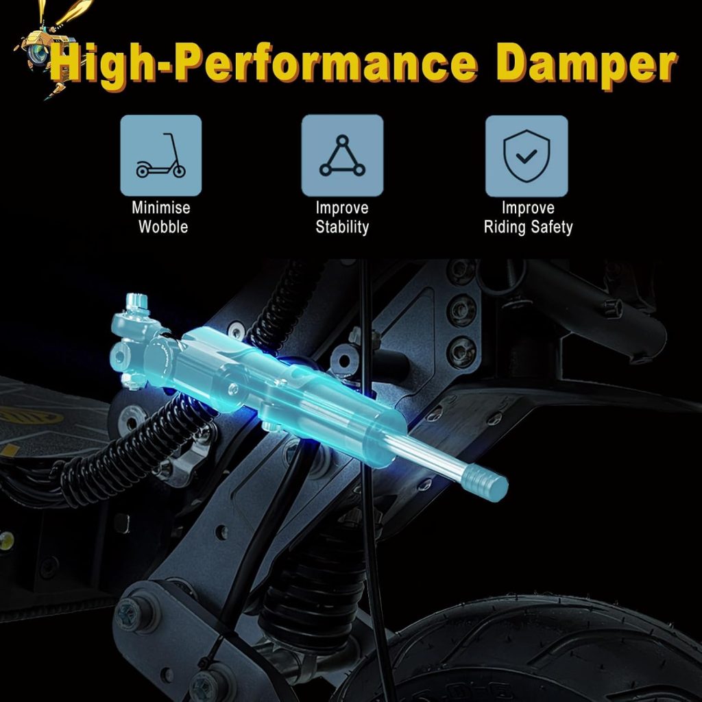 Adult Electric Scooter 58MPH Fast Speed 60Miles Long Range 60V/35AH, Dual Suspensions, 10 Fat Tires Foldable Electric Scooter for Adults with Detachable Seat  Damper