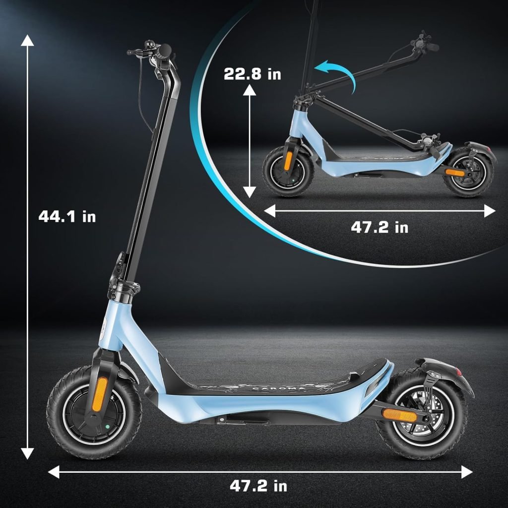 Caroma Electric Scooter Anti-Theft, 36 MPH  37 Miles Range, NFC Safety Lock, 2600W Fast Folding Electric Scooter for Aduls, 8.5 Pneumatic Tires, Wide Wheel E Scooter, Dual Suspension  Brake System