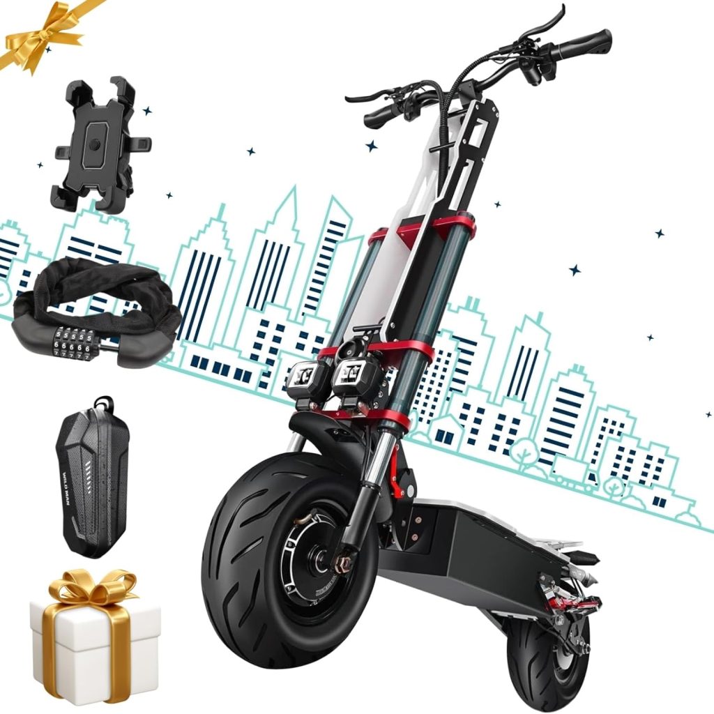 Electric Scooter Adult K8 6000w Dual Motor, Max Speed 50MPH Range 70 Miles, 12 Inch Street Tires Commuter Dual Suspension E-Scooter with Seat and RGB Light Electric Scooter Adult K8 6000w Dual Motor, Max Speed 50MPH Range 70 Miles, 12 Inch Street Tires Commuter Dual Suspension E-Scooter with Seat and RGB Light