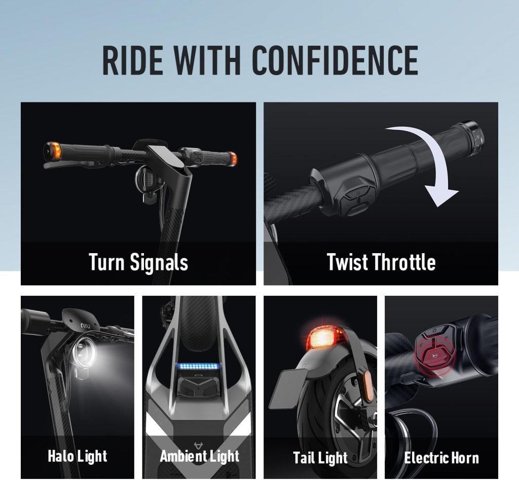 NIU Electric Scooter for Adults - NIU E-Scooter for Commute 450W-1000W Max Power. 15-41 Miles Long Range, 15.5-23.6 MPH Portable Folding, UL Certified NIU Electric Scooter for Adults - NIU E-Scooter for Commute 450W-1000W Max Power. 15-41 Miles Long Range, 15.5-23.6 MPH Portable Folding, UL Certified