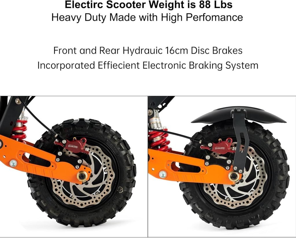 60V Electric Scooter for Adults,Yenghome Dual Motor 5600W Up to 50Mph,Heavy 11 Inch 28Ah/30Ah 43Miles/50Miles Range Dual Suspension,Off-Road Brushless Motor Sports Foldable Fast E Scoocter with Seat