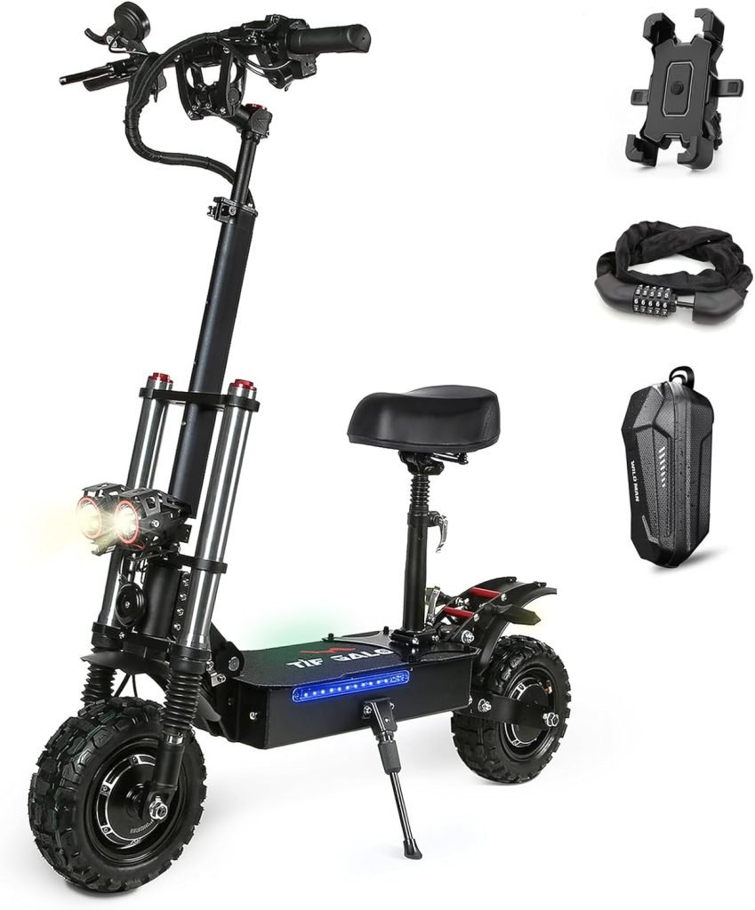 Adult Electric Scooter 5600W Dual Motor with Seat, Top Speed 50mph, Range 50-60 Miles, Foldable Commuter Electric Scooter Adult Electric Scooter 5600W Dual Motor with Seat, Top Speed 50mph, Range 50-60 Miles, Foldable Commuter Electric Scooter