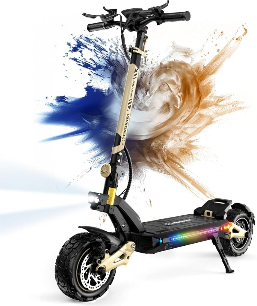 Circooter Electric Scooter Adult, Dual Motor 2400W e Scooter Up to 40 Miles Max Range  38 Mph Top Speed, 11Pneumatic Tires Off Road/Commuting Electric Scooter with Dual Charger Ports  Storage Bag