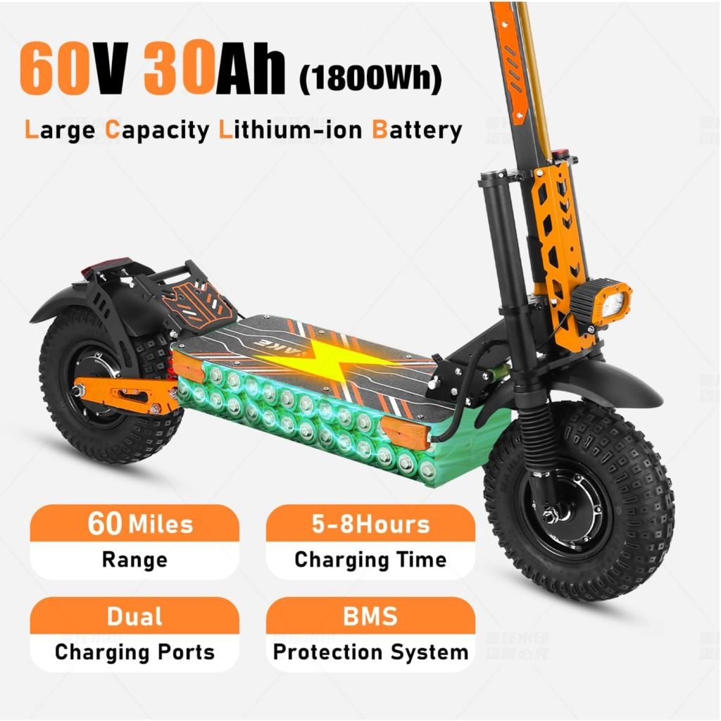 Electric Scooter for Adults 2800W/5600W Power Dual Motors Top Speed 32/52 MPH 60V 15/30Ah Battery 35/60 Miles Range Off-Road Sport E-Scooter with Seat Electric Scooter for Adults 2800W/5600W Power Dual Motors Top Speed 32/52 MPH 60V 15/30Ah Battery 35/60 Miles Range Off-Road Sport E-Scooter with Seat