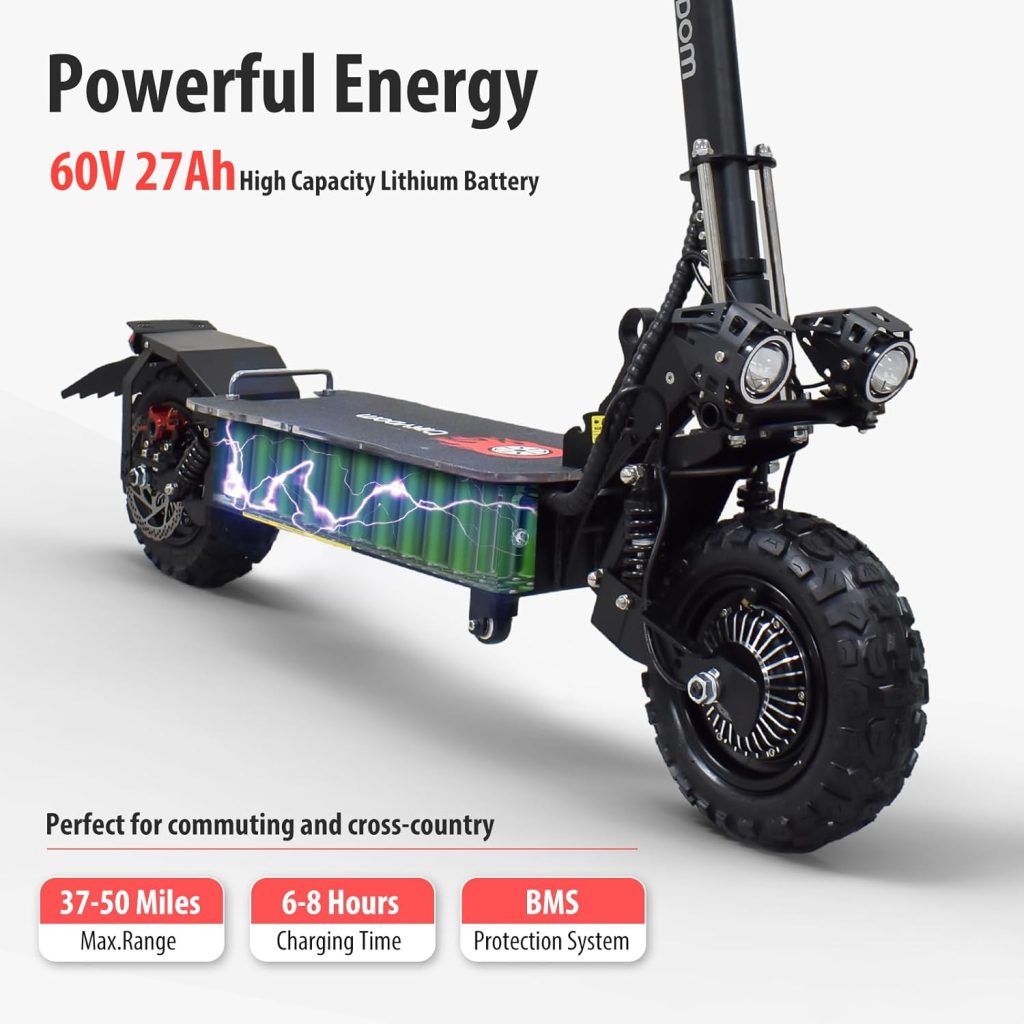 Electric Scooter for Adults,5600W Dual Motors Range 50 Miles,Electric Scooter Adults 50 MPH, 60V 27Ah Large Capacity Battery, 11 Off Road Tires Scooter with Detachable Seat Max Load 490lbs Electric Scooter for Adults,5600W Dual Motors Range 50 Miles,Electric Scooter Adults 50 MPH, 60V 27Ah Large Capacity Battery, 11 Off Road Tires Scooter with Detachable Seat Max Load 490lbs