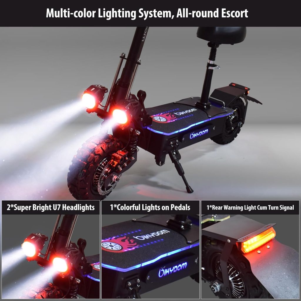 Electric Scooter for Adults,5600W Dual Motors Range 50 Miles,Electric Scooter Adults 50 MPH, 60V 27Ah Large Capacity Battery, 11 Off Road Tires Scooter with Detachable Seat Max Load 490lbs Electric Scooter for Adults,5600W Dual Motors Range 50 Miles,Electric Scooter Adults 50 MPH, 60V 27Ah Large Capacity Battery, 11 Off Road Tires Scooter with Detachable Seat Max Load 490lbs