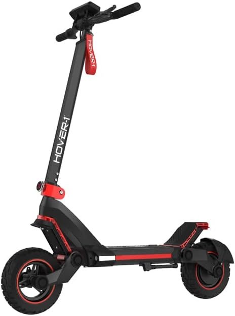 Hover-1 Night Owl Electric Folding Scooter, 31 MPH Top Speed, 37 Mile Range, 1200 Watts Max Power, 10.5” Offroad Tires, Dual Disc Brakes, Front  Rear Suspension Motorized Scooter for Adults  Teens