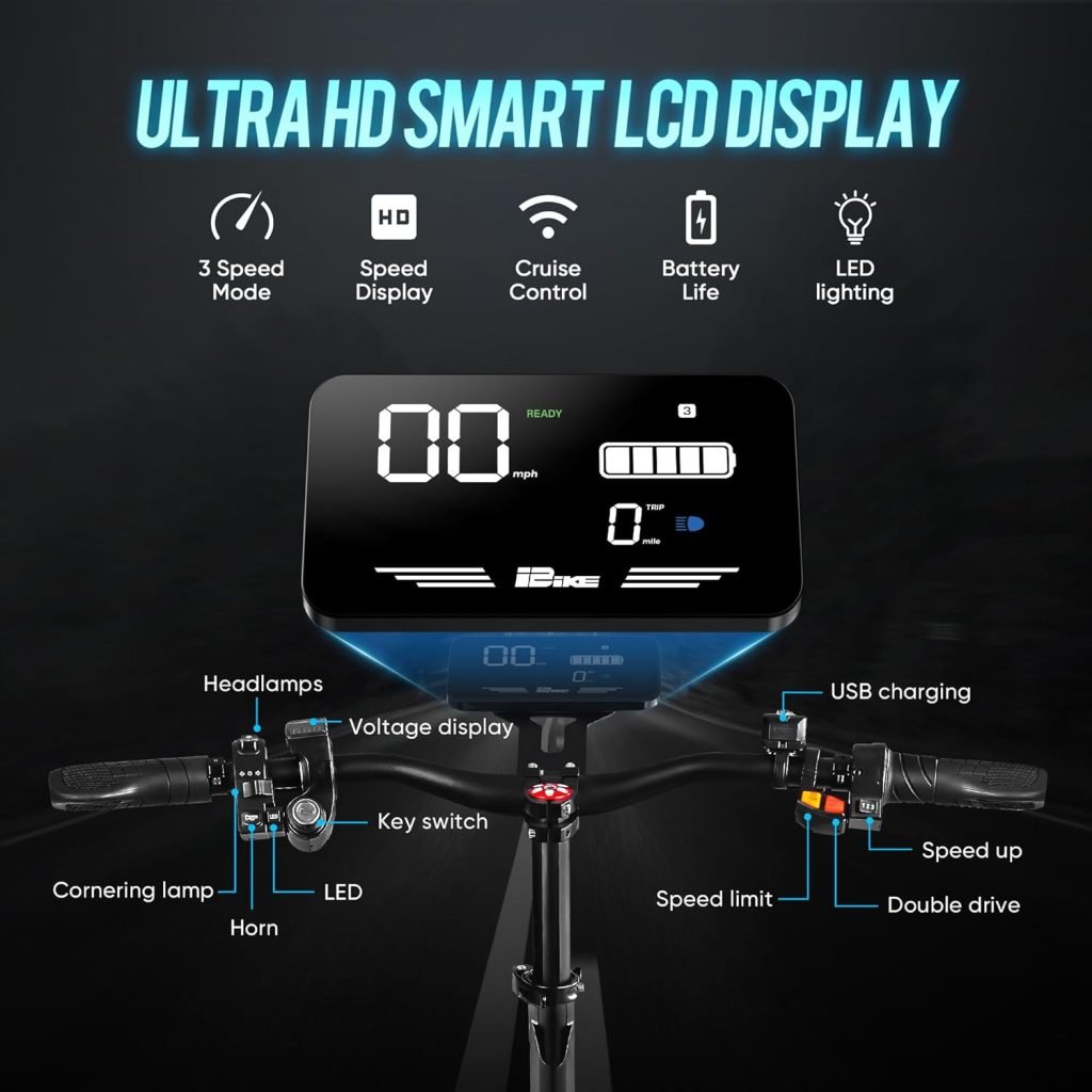 JGH 6000W 40Ah Dual Motor Electric Scooter for Adults with Seat, 65-75 Mile Range, 55MPH Top Speed, Foldable, LED Display, Non-Slip Deck, Adjustable Handlebar Height JGH 6000W 40Ah Dual Motor Electric Scooter for Adults with Seat, 65-75 Mile Range, 55MPH Top Speed, Foldable, LED Display, Non-Slip Deck, Adjustable Handlebar Height