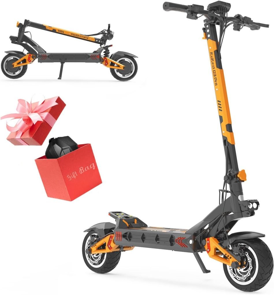 KuKirin G3PRO/G4 Electric Scooter for Adults, 2400W Powerful Motor Up to 40MPH, 10.5 Off Road Tires 52V/23Ah Large Capacity, KUGOO Kirin Folding Fast e Scooter for Adult