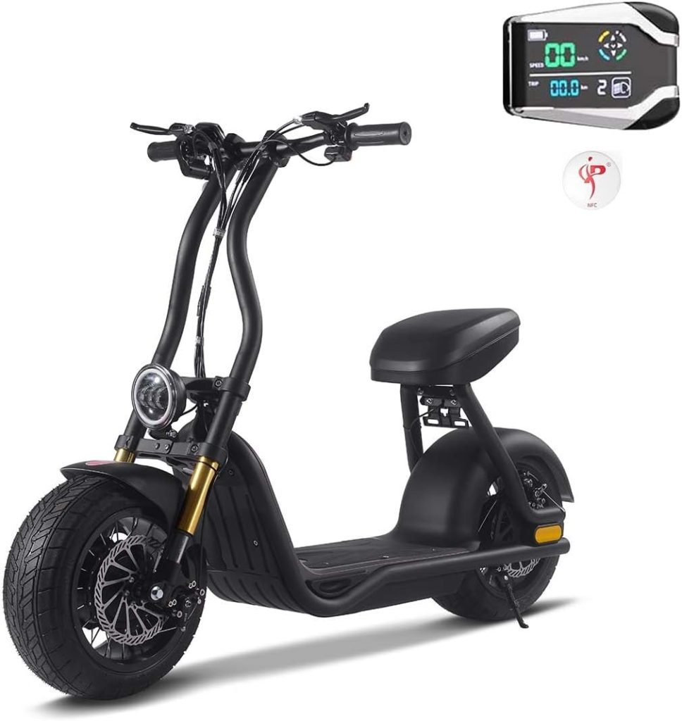 SAY YEAH H10 Electric Scooter Adults with Seat, 1000W Motor, 48V12Ah Lithium Battery, Up to 25 MPH, 12 Air-Filled Tires, Electric Moped, Commuter Scooter E-Bike E-Motorcycle E-Chopper SAY YEAH H10 Electric Scooter Adults with Seat, 1000W Motor, 48V12Ah Lithium Battery, Up to 25 MPH, 12 Air-Filled Tires, Electric Moped, Commuter Scooter E-Bike E-Motorcycle E-Chopper