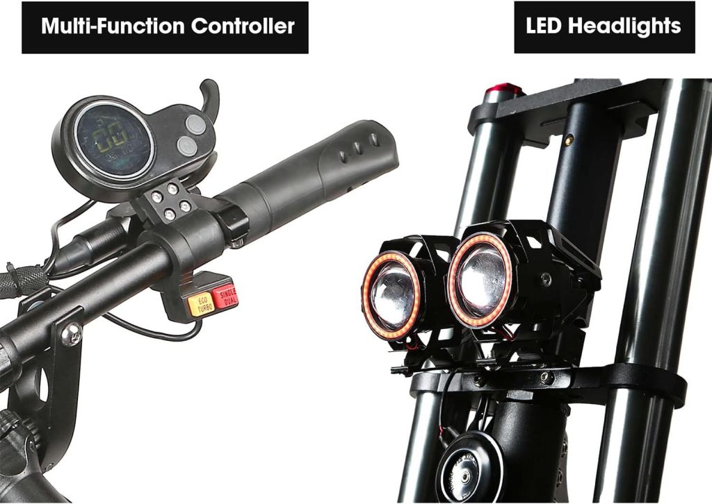 5600W Electric Scooter Adult Dual Motor, Top Speed 50 mph Electric Scooter, Range 56 Miles, 11 Inch Off-Road Escooter Tires, Dual Shock Absorber Sports E-Scooter with Seat Capacity 550 Lbs