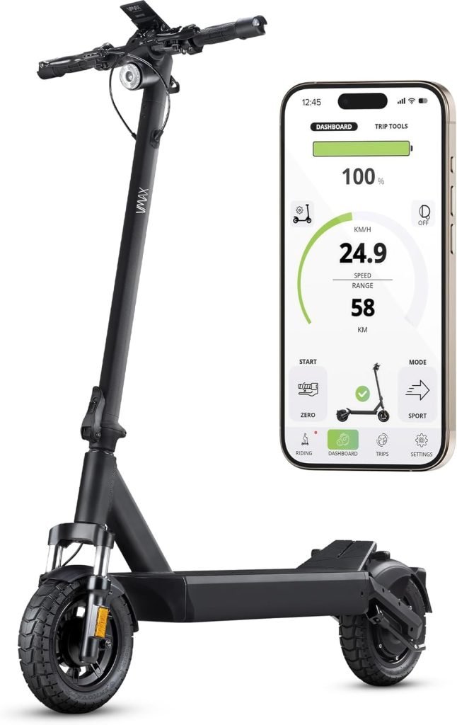 Electric Scooter - VMAX VX4 Swiss Engineered Electric Scooters for Adults - 1600W Peak Power 34, 46, 62-Mile Ranges, IPX6 Water Resistant UL Certified Fast Electric Scooter - 24 Months Warranty