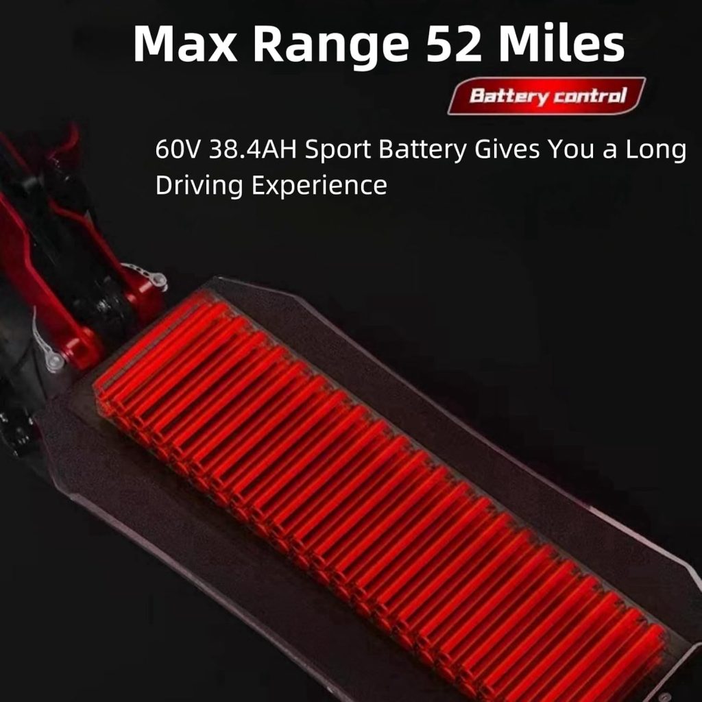 K Cloud Electric Scooter Adults, Dual Motor 6000W, Up to 52Mph and 85KM Range, 60V 38.4A Battery, 11 Tubeless Tires, Oil Brake, Colorful Ambient Light, Hydraulic Shock Absorption K Cloud Electric Scooter Adults, Dual Motor 6000W, Up to 52Mph and 85KM Range, 60V 38.4A Battery, 11 Tubeless Tires, Oil Brake, Colorful Ambient Light, Hydraulic Shock Absorption