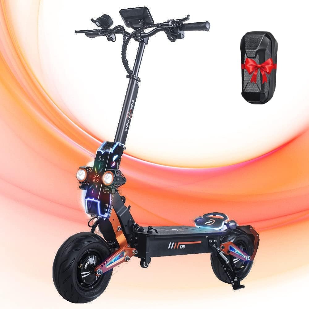 12-inch Electric Scooter with Seat, 5000W Dual Motor, 50MPH, 48V35AH Battery, 75 Mile Range, Removable Battery with Lock - For Adults