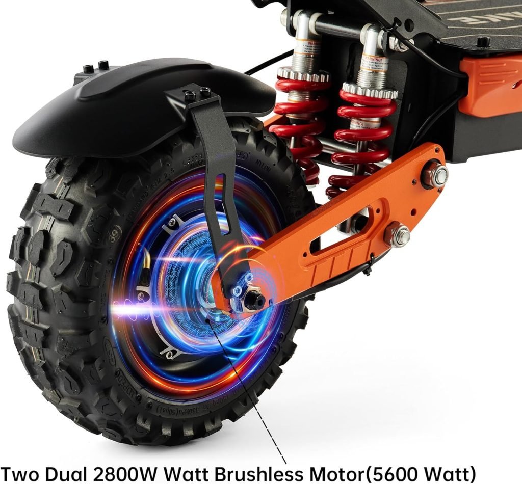 60V 2800W/5600W Electric Scooter for Adults,EFGTEK Off-Road 33 Mph to 50 Mph 11 Inch Vacuum Tires 15Ah/28Ah Dual Suspension,Brushless Motor Foldable E Scooter with Despatchable Seat
