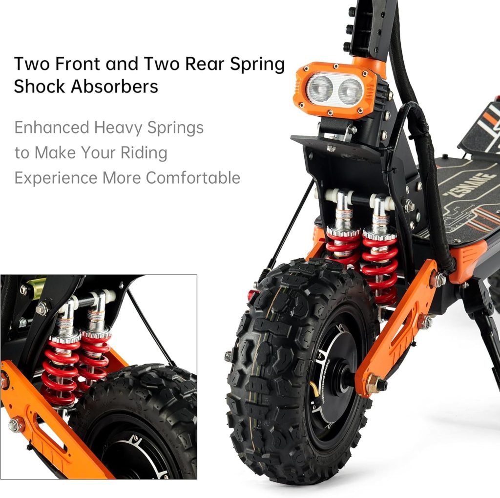 60V 2800W/5600W Electric Scooter for Adults,EFGTEK Off-Road 33 Mph to 50 Mph 11 Inch Vacuum Tires 15Ah/28Ah Dual Suspension,Brushless Motor Foldable E Scooter with Despatchable Seat