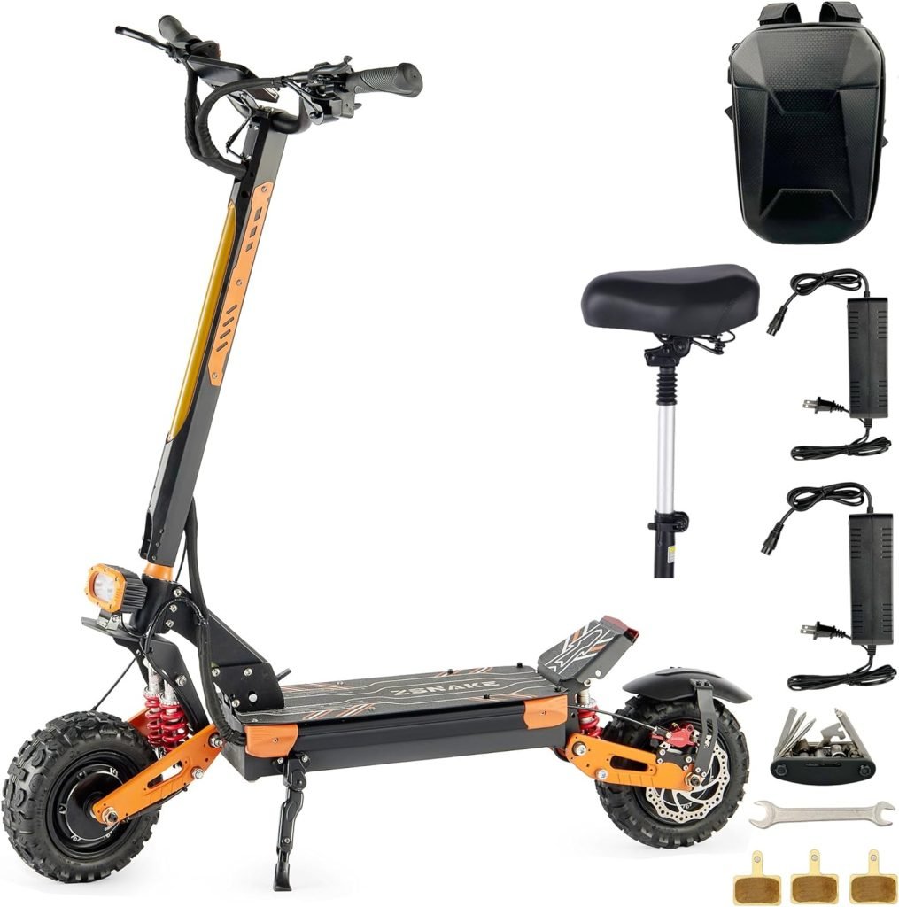 Electric Scooter for Adults, EFGBIKE 5600W 50 Mph 60V 28Ah Foldable E Scoocter with 11 Inch Vacuum Tires and Detachable Seat UL Certified Electric Scooter for Adults, EFGBIKE 5600W 50 Mph 60V 28Ah Foldable E Scoocter with 11 Inch Vacuum Tires and Detachable Seat UL Certified