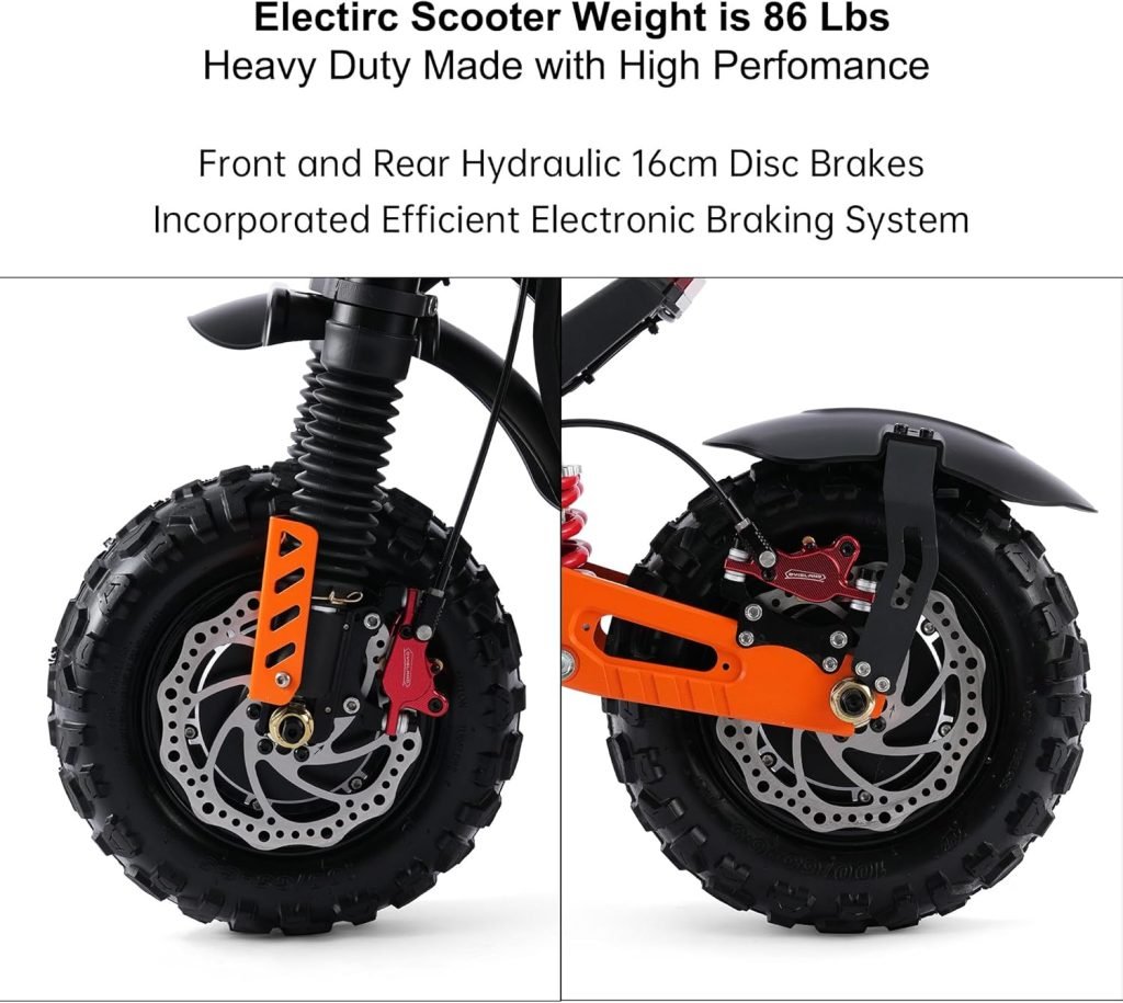Electric Scooter for Adults, EFGBIKE 5600W 50 Mph 60V 28Ah Foldable E Scoocter with 11 Inch Vacuum Tires and Detachable Seat UL Certified Electric Scooter for Adults, EFGBIKE 5600W 50 Mph 60V 28Ah Foldable E Scoocter with 11 Inch Vacuum Tires and Detachable Seat UL Certified