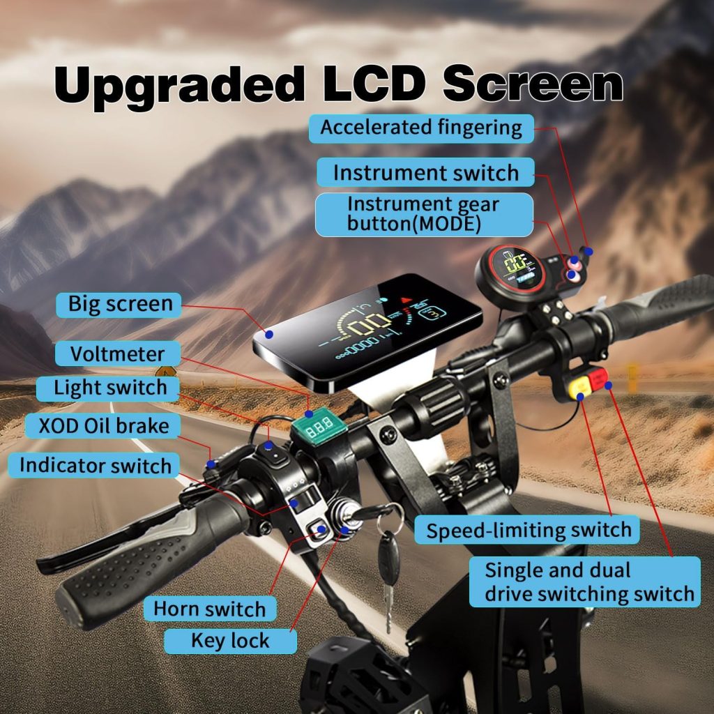 Foldable Electric Scooter with Seat, High Power 10,000W Dual Motor 72V 40A Extra Long Range, 14 Off-Road Tires, Adult Electric Scooter Foldable Electric Scooter with Seat, High Power 10,000W Dual Motor 72V 40A Extra Long Range, 14 Off-Road Tires, Adult Electric Scooter