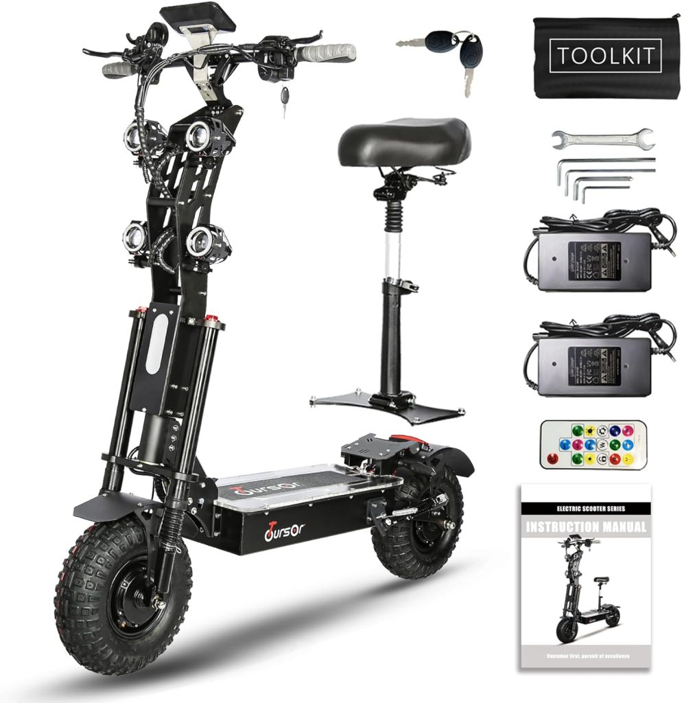 Foldable Electric Scooter with Seat, High Power 10,000W Dual Motor 72V 40A Extra Long Range, 14 Off-Road Tires, Adult Electric Scooter Foldable Electric Scooter with Seat, High Power 10,000W Dual Motor 72V 40A Extra Long Range, 14 Off-Road Tires, Adult Electric Scooter