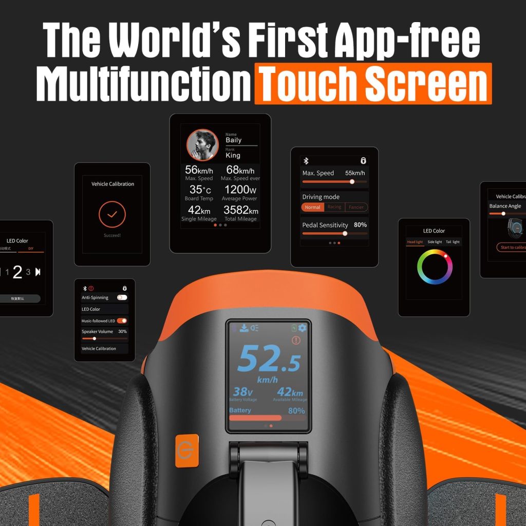 Inmotion Electric Unicycle for Adults 16 Inch Self-Balancing One Wheel EUC, Portable Monowheel for Urban Commuting (V12 Pro)