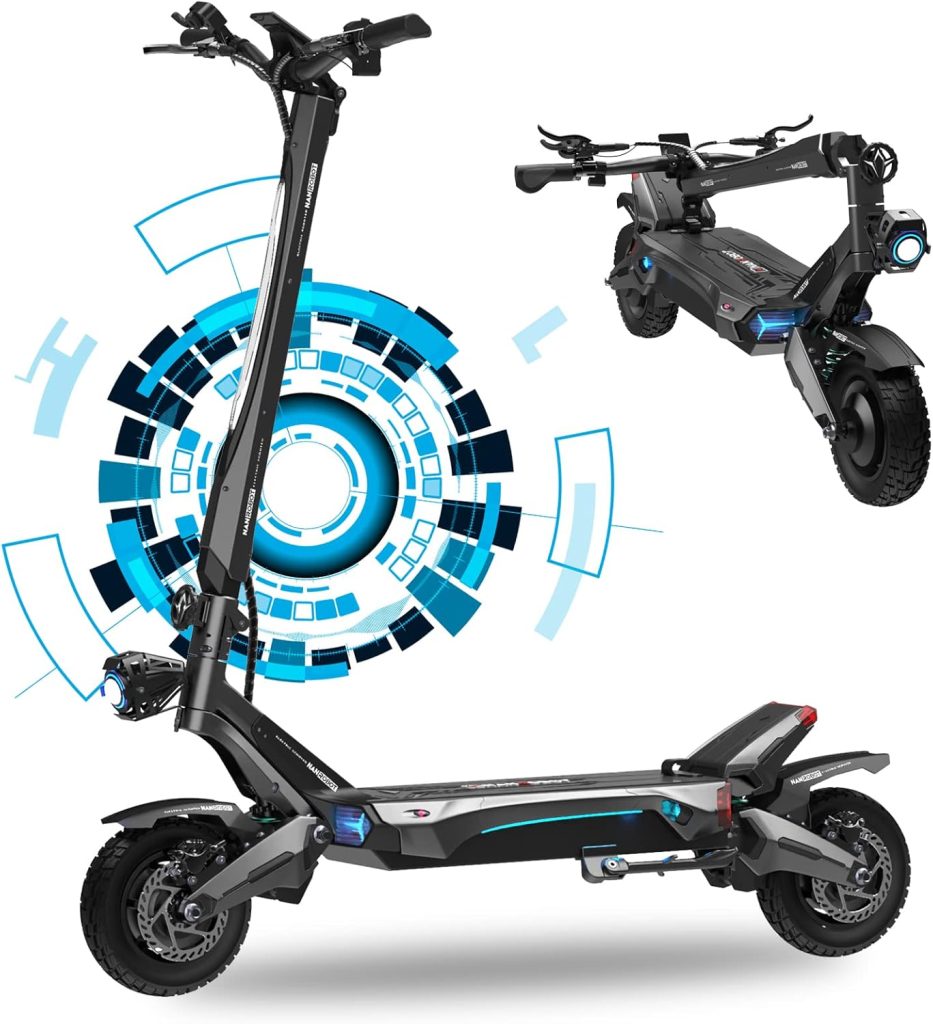 NANROBOT N6 Electric Scooter with 1000W x 2 Motor, 40MPH Max Speed, 52V 26AH Lithium Battery, 40 Miles Long Range, Dual Suspension, 10-Inch Off Road Tires, Foldable and Portable for Adults and Teens