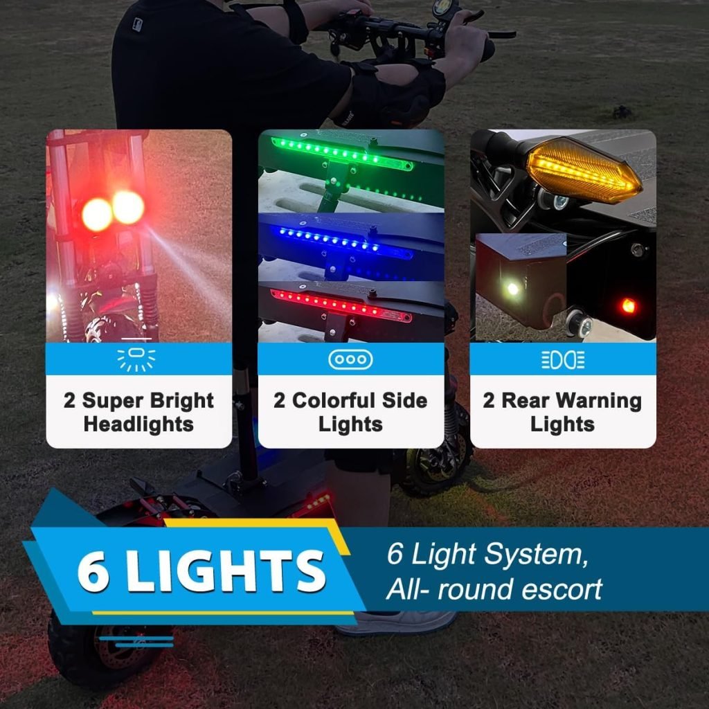 T88 Electric Scooter Adults, 5600W Dual Motor 60V28Ah Battery Max 50 MPH  48Miles Long Range, Dual Oil Disc Braking  Dual Hydraulic Shock Absorption, Dual Charger and 11 Vacuum Off-Road Tires