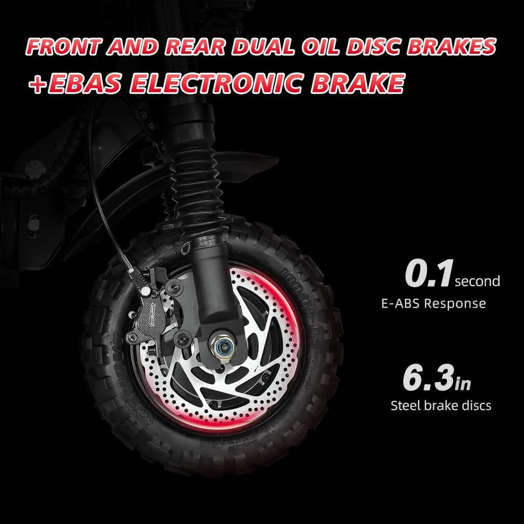 Electric Scooter for Adult 6000W Dual Motor Up to 50MPH and 75Miles Range Fast Electric Scooter Adult 11 Tubeless Off Road Tires 800lbs Max Load Folding Electric Scooter with Detachable Seat