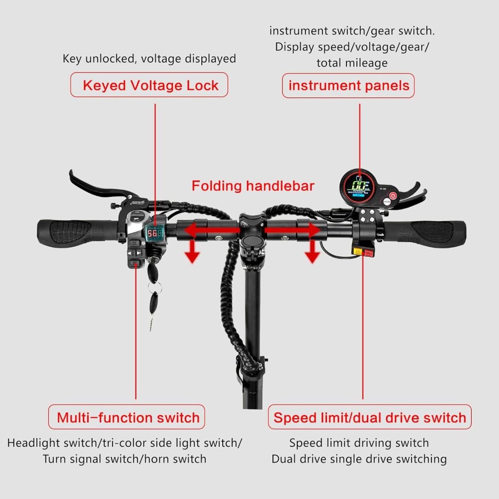 Electric Scooter for Adult 6000W Dual Motor Up to 50MPH and 75Miles Range Fast Electric Scooter Adult 11 Tubeless Off Road Tires 800lbs Max Load Folding Electric Scooter with Detachable Seat