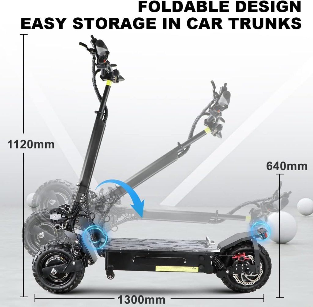 Electric Scooter for Adults with Removeable Seat, 5600W Motor 60V27AH Battery, 50 Miles Range 3 Speed Modes Up to 50 MPH, Foldable Electric Scooter 440 LBS Hydraulic Braking System Electric Scooter for Adults with Removeable Seat, 5600W Motor 60V27AH Battery, 50 Miles Range 3 Speed Modes Up to 50 MPH, Foldable Electric Scooter 440 LBS Hydraulic Braking System