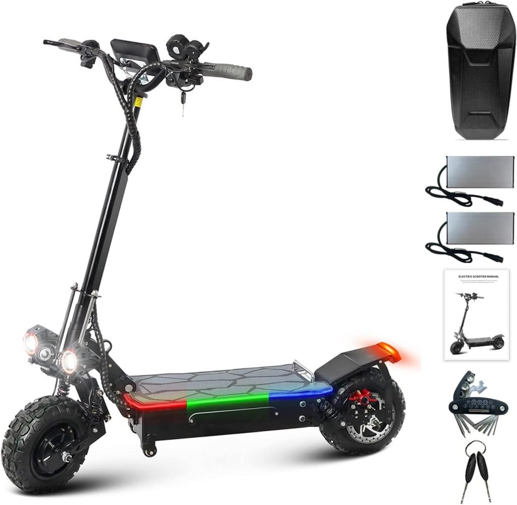 Electric Scooter for Adults with Removeable Seat, 5600W Motor 60V27AH Battery, 50 Miles Range 3 Speed Modes Up to 50 MPH, Foldable Electric Scooter 440 LBS Hydraulic Braking System Electric Scooter for Adults with Removeable Seat, 5600W Motor 60V27AH Battery, 50 Miles Range 3 Speed Modes Up to 50 MPH, Foldable Electric Scooter 440 LBS Hydraulic Braking System