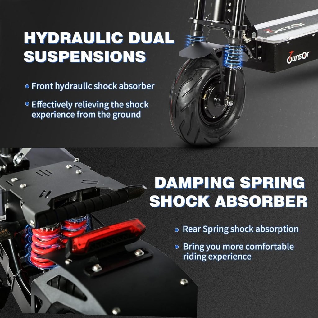 Foldable Electric Scooter with Seat, High Power 10,000W Dual Motor 72V 40A Extra Long Range, 13 On-Road Tires, Adult Electric Scooter