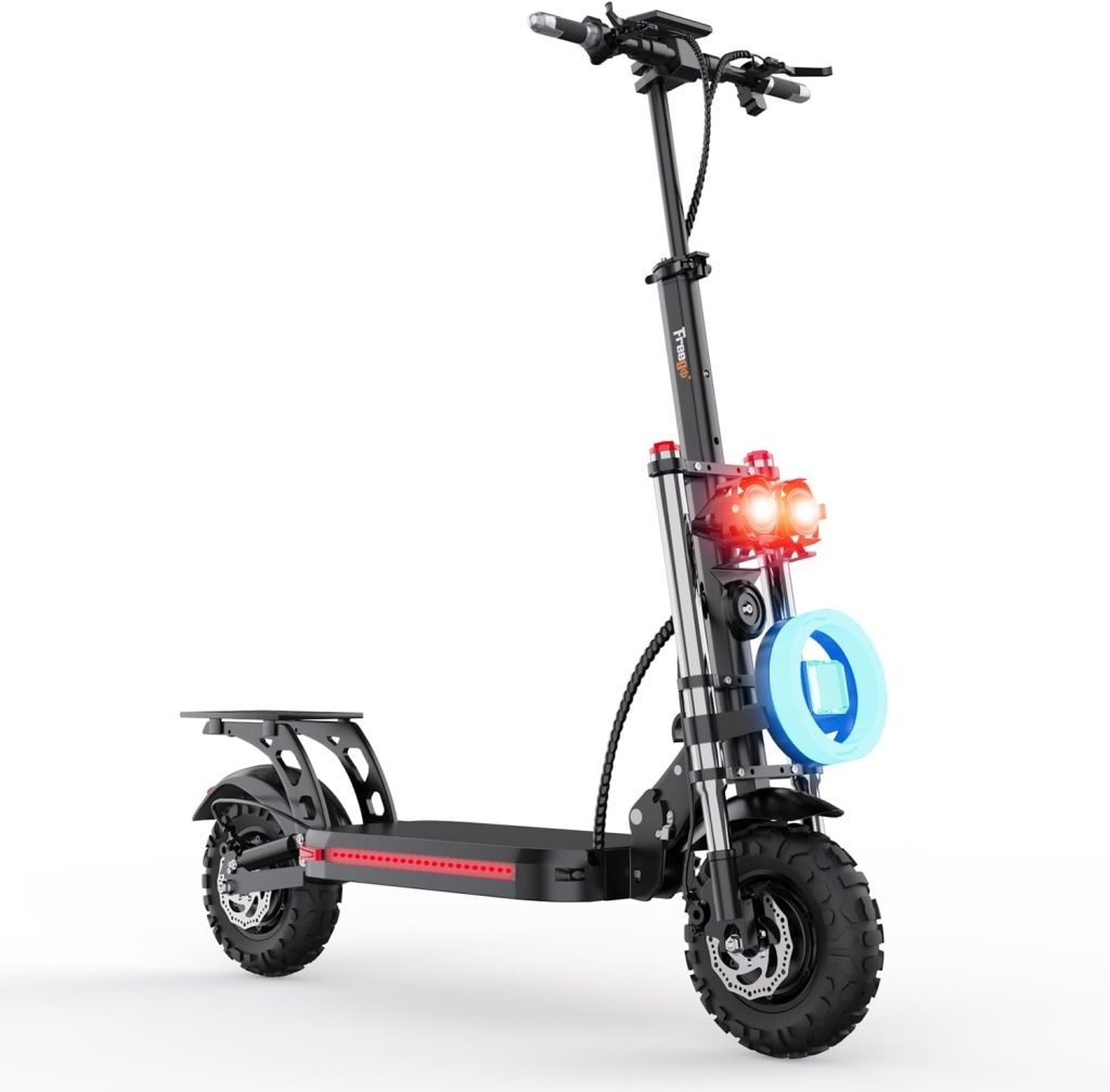 Freego Electric Scooter Adults, 48V/17.5Ah,11 Fat Tires, Max 50 Miles Range, 2400W Dual Motor, Max 37 MPH Speed, Dual Hydraulic Brake, ES11 Pro Folding Commuting Electric Scooter Adults
