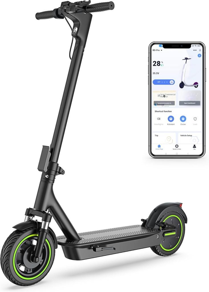 Electric Scooter - 8.5/10 Solid Tires, 350W/500W Motor, Up to 19-22MPH and 21-24Miles Long-Range Portable Commuting Scooter for Adults with Double Braking System and App Electric Scooter - 8.5/10 Solid Tires, 350W/500W Motor, Up to 19-22MPH and 21-24Miles Long-Range Portable Commuting Scooter for Adults with Double Braking System and App