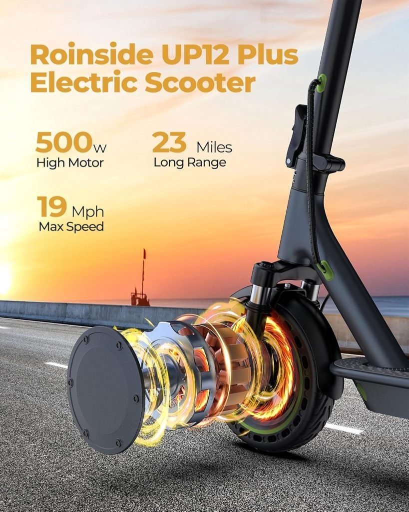 Electric Scooter - 8.5/10 Solid Tires, 350W/500W Motor, Up to 19-22MPH and 21-24Miles Long-Range Portable Commuting Scooter for Adults with Double Braking System and App Electric Scooter - 8.5/10 Solid Tires, 350W/500W Motor, Up to 19-22MPH and 21-24Miles Long-Range Portable Commuting Scooter for Adults with Double Braking System and App