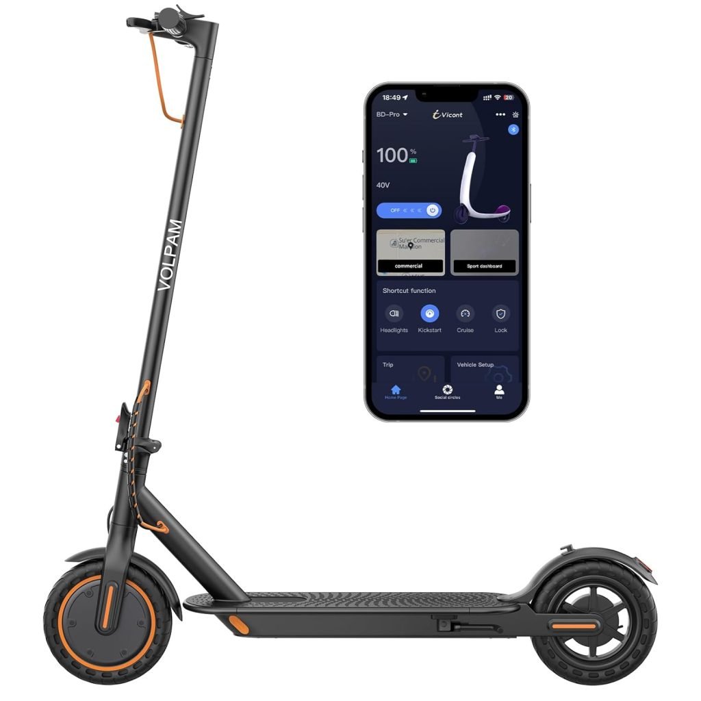 VOLPAM Electric Scooter, 350W/500W Powerful Motor, 8.5/10 Solid Tires, 19/22Mph, 28/21/12 Miles Range,Dual Braking VOLPAM Electric Scooter, 350W/500W Powerful Motor, 8.5/10 Solid Tires, 19/22Mph, 28/21/12 Miles Range,Dual Braking