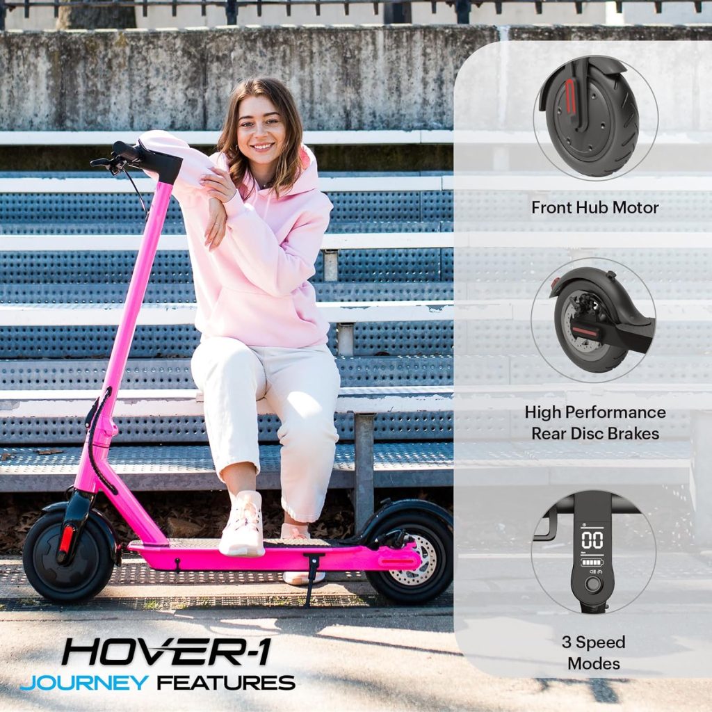 Hover-1 Journey Electric Scooter 14MPH, 16 Mile Range, 5HR Charge, LCD Display, 8.5 Inch High-Grip Tires, 220LB Max Weight, Cert. Tested - Safe for Kids, Teens, Adults Hover-1 Journey Electric Scooter 14MPH, 16 Mile Range, 5HR Charge, LCD Display, 8.5 Inch High-Grip Tires, 220LB Max Weight, Cert. Tested - Safe for Kids, Teens, Adults