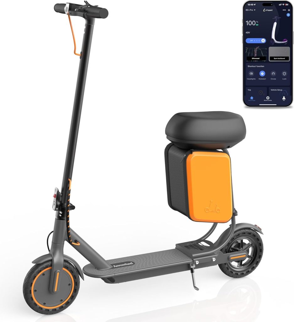 Aovowheel Electric Scooter for Adults, Folding E Scooter with 350W/500W Motor/24 Mph Top Speed, Max 19-23 Miles Long Range, 8.5/10/14Tires Commuting Scooters with Dual Brakes System, APP