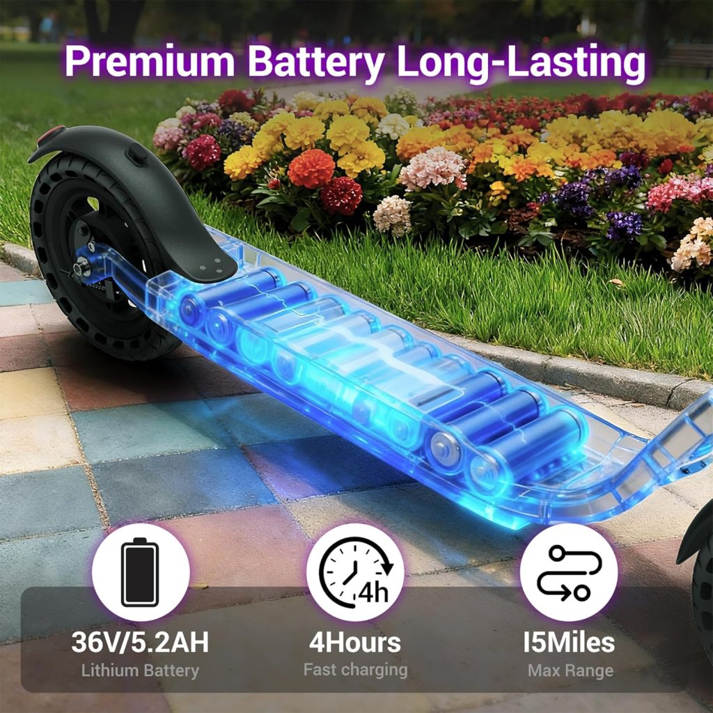 Aovowheel Electric Scooter for Adults, Folding E Scooter with 350W/500W Motor/24 Mph Top Speed, Max 19-23 Miles Long Range, 8.5/10/14Tires Commuting Scooters with Dual Brakes System, APP