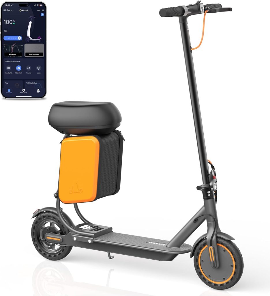 Aovowheel Electric Scooter for Adults, Folding E Scooter with 350W/500W Motor/24 Mph Top Speed, Max 19-23 Miles Long Range, 8.5/10/14Tires Commuting Scooters with Dual Brakes System, APP