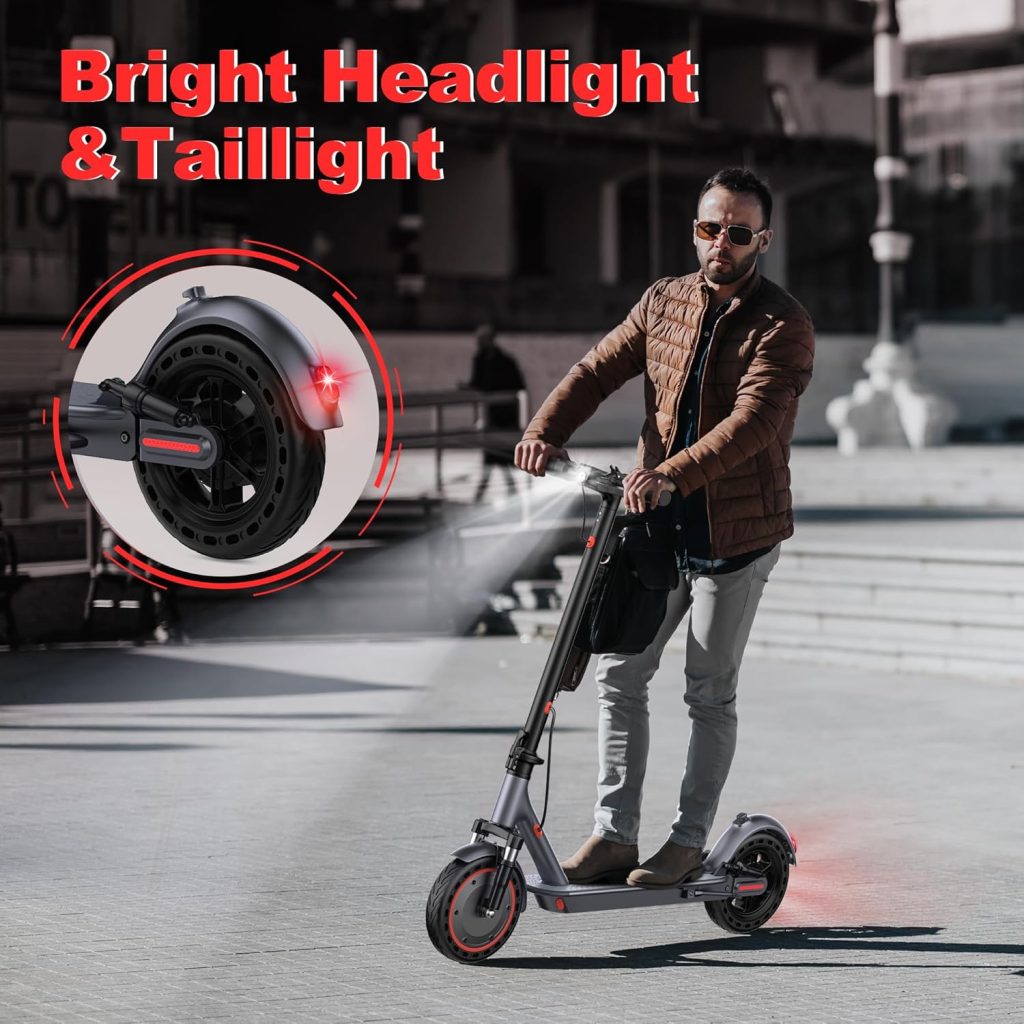 Maxshot Electric Scooter, 8.5 /10 /14 Tire,/19/22 Mph Top Speed,/16/21/27/28/49/50 Miles Long Range, Folding Escooter for Adults and Kids with Seat Bag, Dual Braking, Dual Suspension, App