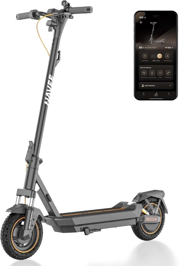 NAVEE GT3/ST3 Series Electric Scooter,/25 MPH Top Speed,/38/30 Miles Max Range, 1000W/1350W Motor with Dual Suspension, Tires All Terrain, Heavy Duty, Foldable for Adults Teens (UL2272)