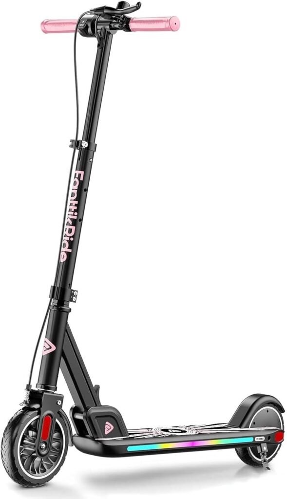 FanttikRide T9 Apex Electric Scooter for Kids, Big Kids E Scooter with Bluetooth Music Speaker, Colorful Lights,/10/12 MPH, Adjustable Height, Foldable, Ride Time Up to mins