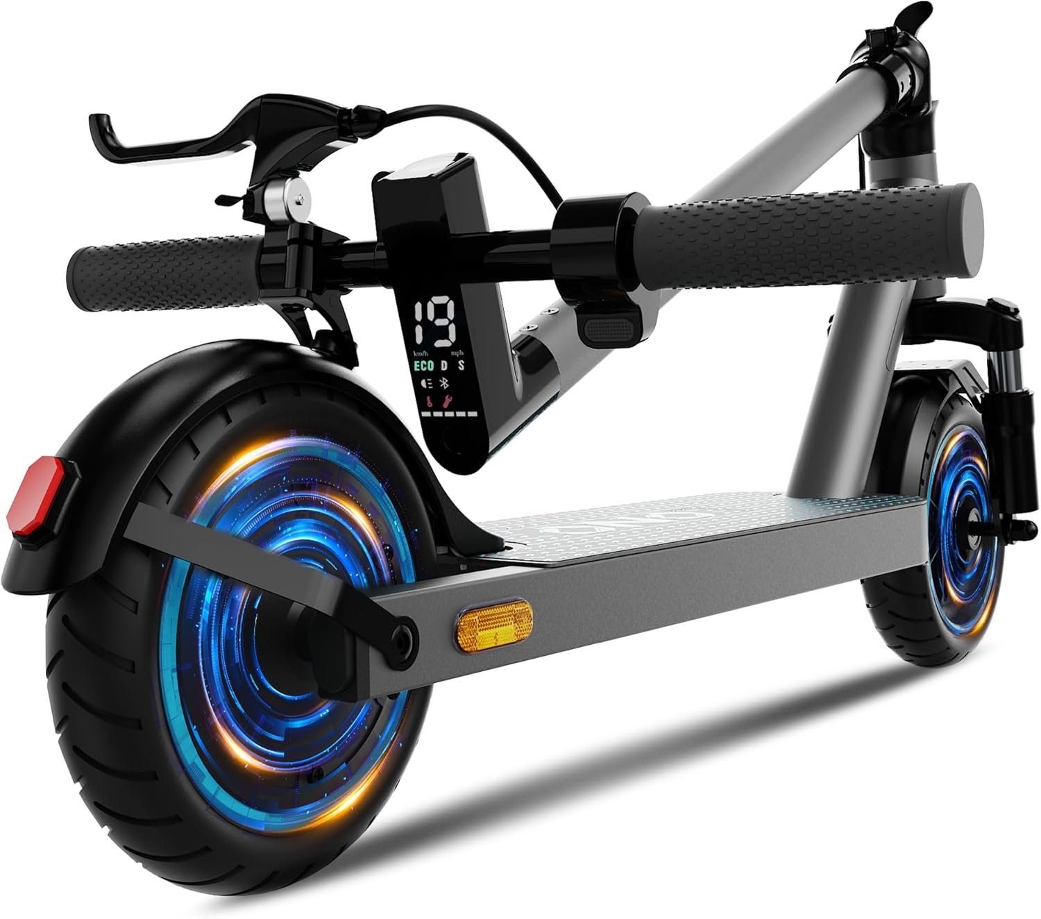 QnQ Electric Scooter, Powerful 500W*2 Dual Peak Motor, Max12/28/35Miles Long Range, Top Speed 15.5/19/22MPH, 8.5/10″ Tires,Long-Lasting Battery Life, Dual elastomer Suspension.