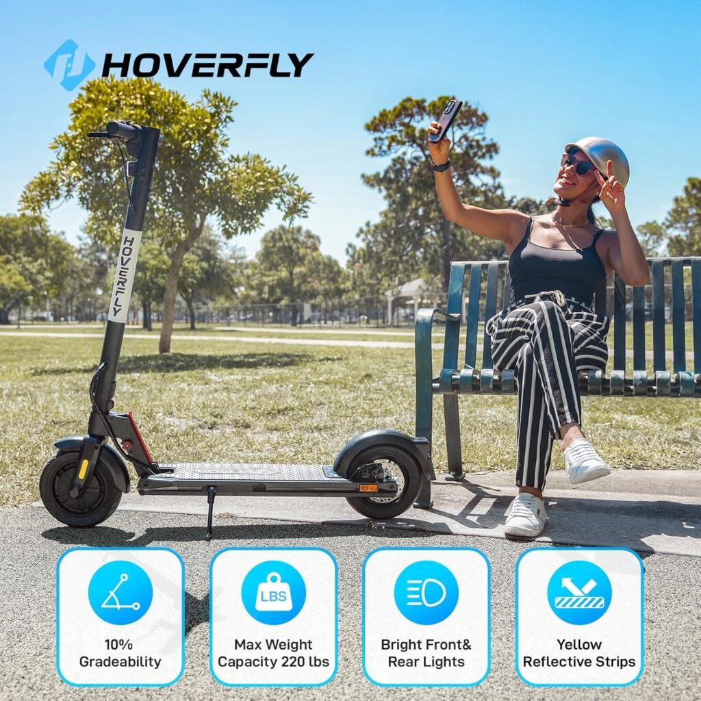 HOVERFLY X1/X3/X5 Electric Scooter for Adults, Anti Flat 8.5/10 Solid Tire, Max/18/25 Miles Range and 15.5/20Mph Speed Power by 250W/500W Motor, Foldable Commuting E Scooter with EABSDisc Brake HOVERFLY X1/X3/X5 Electric Scooter for Adults, Anti Flat 8.5/10 Solid Tire, Max/18/25 Miles Range and 15.5/20Mph Speed Power by 250W/500W Motor, Foldable Commuting E Scooter with EABSDisc Brake